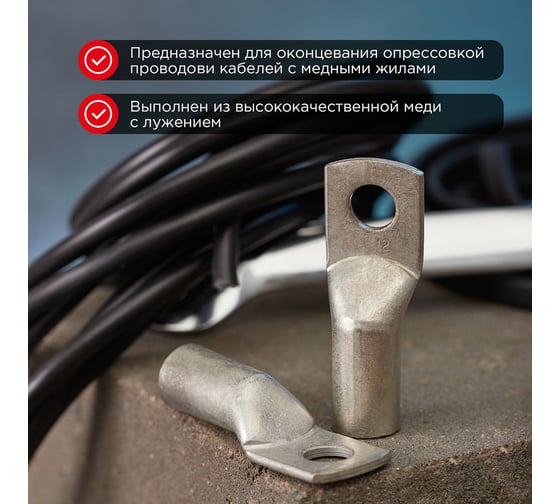 Наконечник REXANT ТМЛ 95–12–15, ГОСТ 7386-80, 2 шт. 07-5328