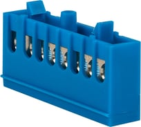 Шина EKF PROxima "0" N, 8 отверстий, латунь, синий, изолированный корпус, на DIN-рейку sn0-63-8-ib