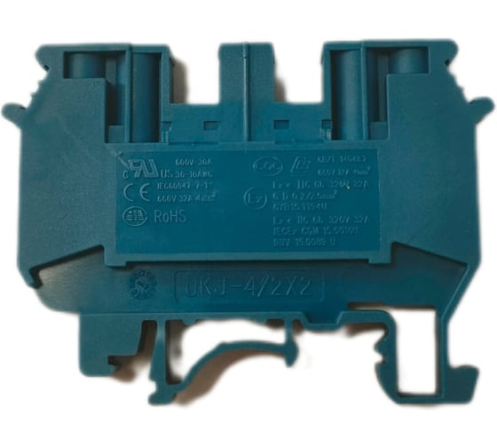 Клемма винтовая двухуровневая UPUN UKJ-4/2×2(BU), 80 шт 11110 1