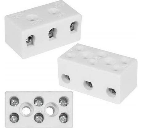 Клемма винтовая керамическая Pro Legend для проводов сечением 2.5 мм2, 3x2 контакта, 400 В, 4 А, -40...+450 C PL3875