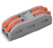 Клемма соединительная универсальная проходная Cabeus 2 полюса, с рычагом, 0,08-2,5/4,0, 1 шт. PCT-222