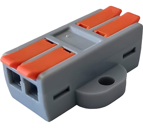 Клемма соединительная универсальная проходная Cabeus 2 полюса, с рычагом, 0,5-6,0, 1 шт. MX662-2R