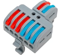 Клемма соединительная универсальная проходная Cabeus 2-6 полюса, с рычагом, на DIN-рейку 0,08-2,5/4,0 MX-623D