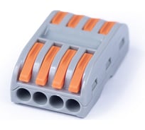 Клемма соединительная универсальная проходная Cabeus 4 полюса, с рычагом, 0,08-2,5/4,0, 1 шт. PCT-224