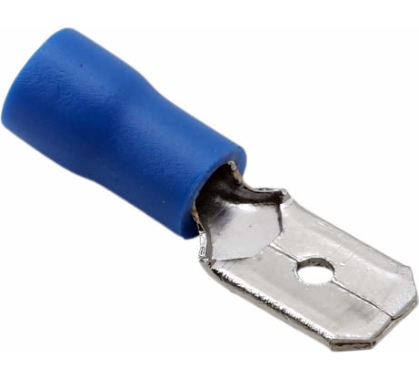 Плоская клемма REXANT изолированная штекер 6.3 мм 1.5-2.5 мм2 синяя 100 шт 08-0333