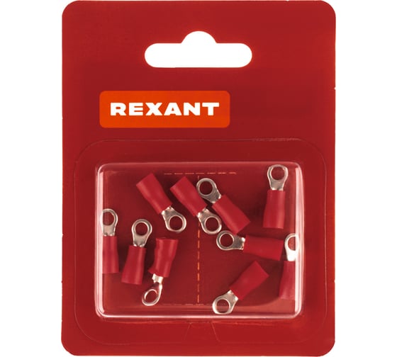 Кольцевой изолированный наконечник REXANT НКи 0.5-1.5 мм2, красный, 10 шт. 08-0012-10