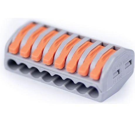 Клемма соединительная Cabeus универсальная 8-ми проводная с рычагом 0,08-2,5/4,0 (1шт) PCT-218