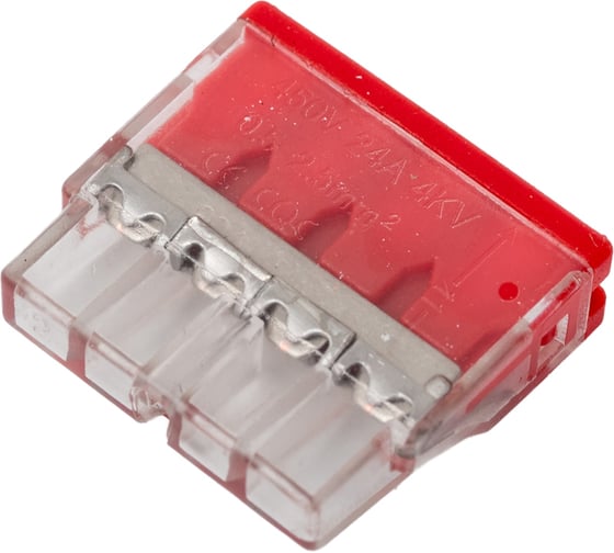 Клемма соединительная Cabeus 4-х проводная с пастой 0,5-2,5 (10шт) (WAGO 2273-244) MX3358A-4P 1