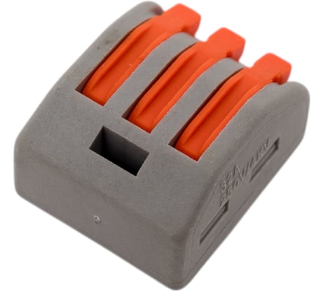 Клемма соединительная Cabeus универсальная 3-х проводная с рычагом 0,08-2,5/4,0 (10шт) (WAGO PCT-213