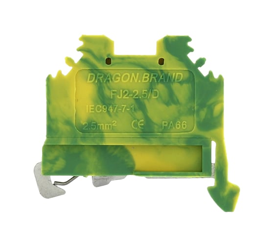 Самозажимная клеммная колодка EKF PROxima JXB-S-2.5 24А, земля plc-jxb-s-2.5pe