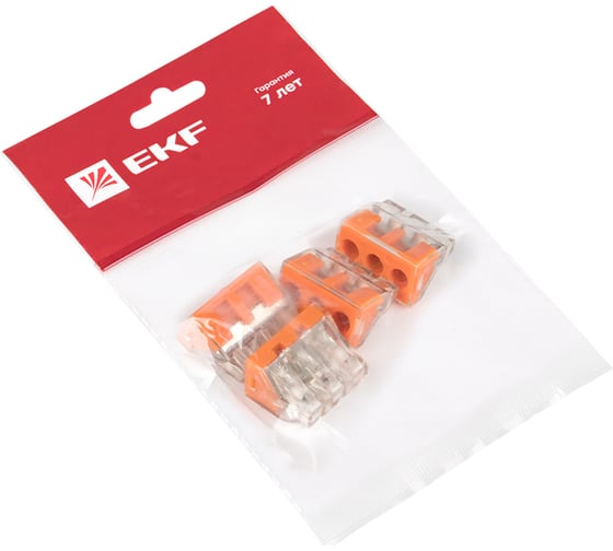 Клемма EKF СМК 773-173, 3 отверстия, 2,5-6,0 мм2 PROxima 4шт plc-smk-773-173r