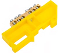 Нулевая шина EKF N, 6 отверстий, латунь, желтый изолятор на DIN-рейку, PROxima sn0-63-06-dz