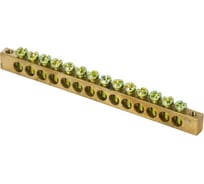 Шина EKF PEN, ноль-земля, 14 отверстий, латунь, крепеж по краям, PROxima sn0-63-14-k