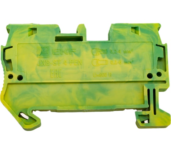 Клеммная самозажимная колодка EKF JXB-ST-4 PROxima земля 40 шт plc-jxb-st-4-pen 1