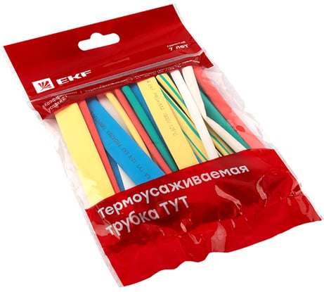Набор EKF ТУТ нг: 7 цветов по 5 шт. разного диаметра (4/2; 6/3; 8/4; 10/5; 12/6) 100 мм PROxima tut-n-4-r