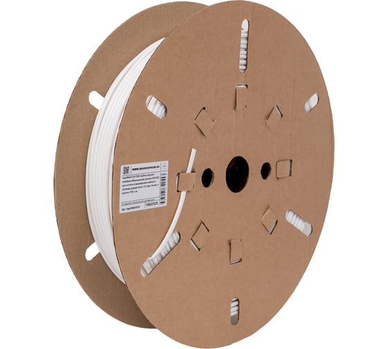 Трубка МАРКЕРПРОМ ПВХ, круглая кембрик (аналог IB3520), для печати и маркировки кабеля и провода диаметром меньше 3,5 мм, белая, в рулоне 200 п.м mpr06ib3520 1