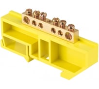Шина EKF "0", N, 6 отверстий, латунь, желтый изолятор, на DIN-рейку, розничный стикер PROxima sn0-63-06-dz-r