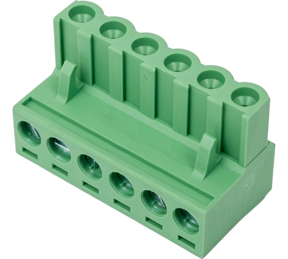 Клеммник Dinkle 6 контактов "вилка" шаг 5.08 мм откр., пр. угол на пл. 2EHDR-06P Т02150513 1