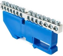 Шина N HLT "ноль" на DIN-изол ШНИ-6x9-14-Д- никелированная синий (10 шт в уп) 081-03-145