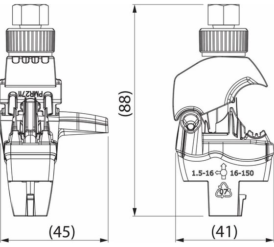 Прокалывающий зажим Энсто SLIW52 AlCu 16-150мм AlCu 1.5-16мм, герметичный 8963