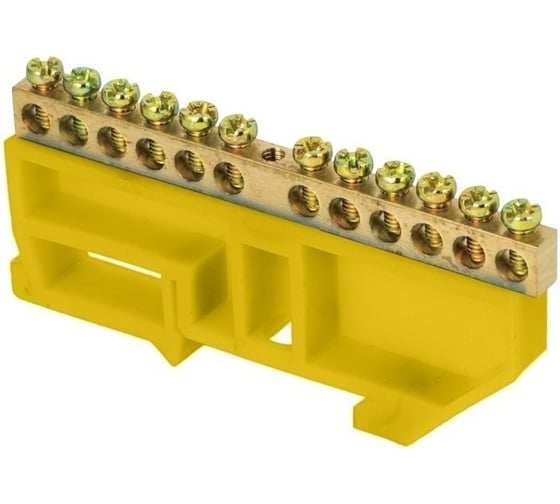 Шина “N” нулевая ANDELI с изолятором на DIN-рейку, 6x9 мм, стойка большая, 8 групп ADL16-296 1