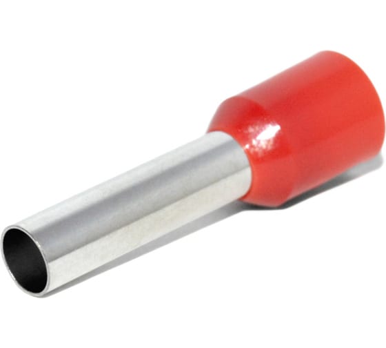 Штыревой втулочный изолированный наконечник KLR KTE 10-18 10mm2/L=18mm/Красный 1010018 1