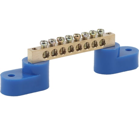 Нулевая шина ЭРА NO22256 на двух угловых изоляторах, ШНИ-6х98-У2-синий, 10/400/6400 25/400/6400 Б0033436