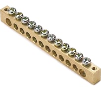 Шина PEN "ноль-земля" EKF 12 отверстий латунь крепеж по краям PROxima sn0-125-12-k