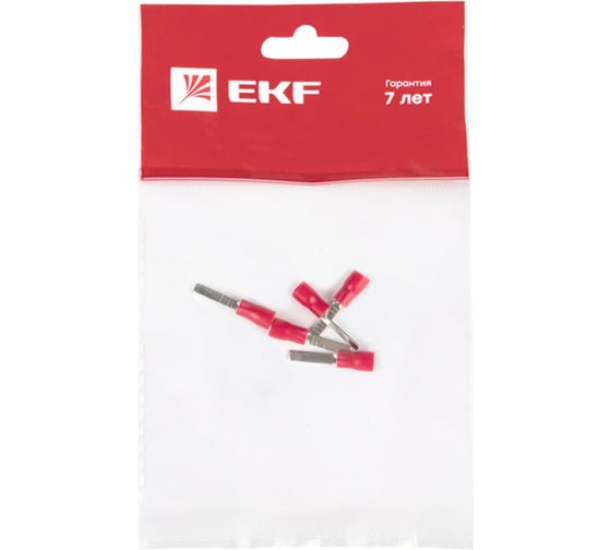 Штыревой плоский изолированный наконечник EKF НШПИ 0.25-1.5 уп50шт PROxima nshpi-0.25-1.5r