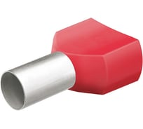 Сдвоенная изолированная контактная гильза KNIPEX красная, 2x1.00 мм AWG 2x17, 200 штук, L-15 мм KN-9799372