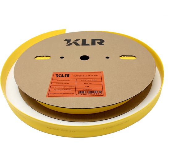 Термоусадочная трубка KLR KLR-GSHS-Z-2X-25.4-YL 25.4/12.7мм/Коэффициент усадки: 2:1/Цвет: Желтый 5350254