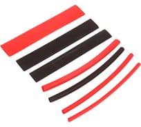 Термоусадочная трубка DolleX набор 14 шт., 3 - 12 мм, красные+черные TT-014