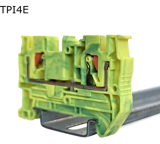 Клемма проходная push-in Провенто 2 контакта 4 мм2, заземляющая, 45 шт TPI4E