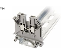 Клемма винтовая проходная Провенто 2 контакта 4 мм2, серая, 50 шт TB4