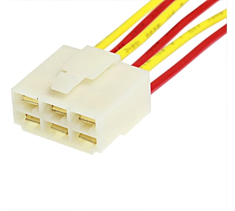 Колодка соединительная Nord-Yada 6 конт. 6,3 мм (мама) с проводами 905062