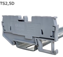 Клемма пружинная проходная Провенто 4 контакта 2,5 мм2, серая, 60 шт TS2,5D