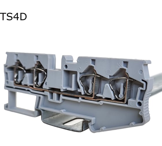 Клемма пружинная проходная Провенто 4 контакта 4 мм2, серая, 24 шт TS4D