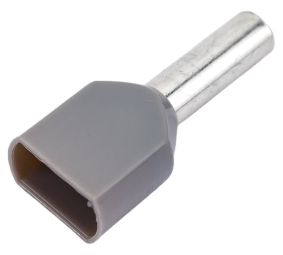 Штыревой втулочный изолированный наконечник KLR KTE 2x4-12 2x4mm2, L=12mm, серый 240012