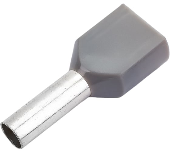 Штыревой втулочный изолированный наконечник KLR KTE 2x4-12 2x4mm2, L=12mm, серый 240012