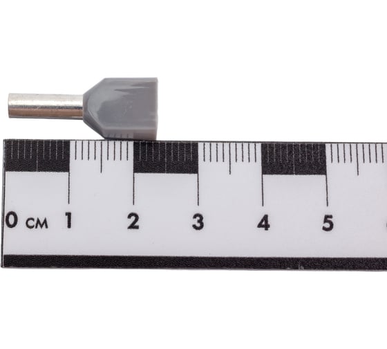 Штыревой втулочный изолированный наконечник KLR KTE 2x4-12 2x4mm2, L=12mm, серый 240012