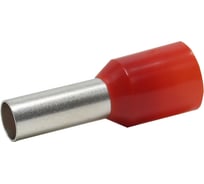 Штыревой втулочный изолированный наконечник KLR KTE 10-12 10mm2, L=12mm, красный 1010012