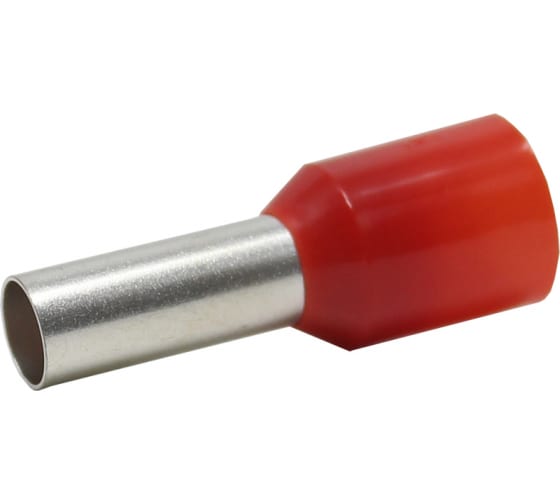 Штыревой втулочный изолированный наконечник KLR KTE 10-12 10mm2, L=12mm, красный 1010012 1