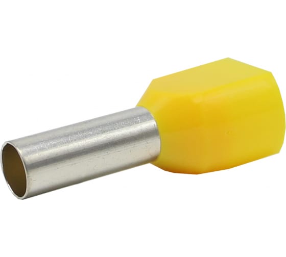 Штыревой втулочный изолированный наконечник KLR KTE 2x6-14 2x6mm2, L=14mm, желтый 260014 1