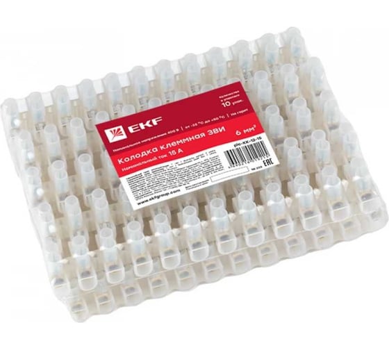 Клеммная колодка EKF 12 мм 15А 10 шт. plc-KK-12-15