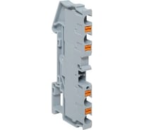 Клеммная колодка пружинная EKF 4 Push-in 4 вывода серая PIT-4-4