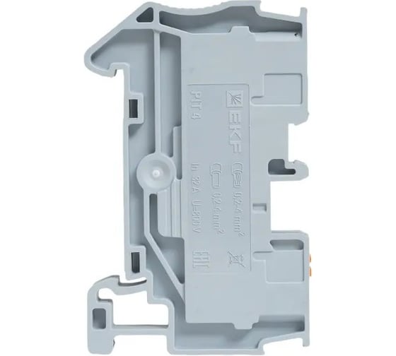 Клеммная колодка пружинная EKF 4 Push-in серая PIT-4