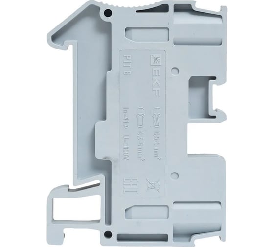 Клеммная колодка пружинная EKF 6 Push-in серая PIT-6