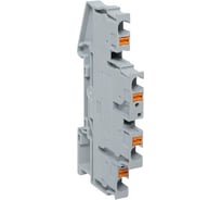 Клеммная колодка пружинная EKF двухуровневая 4 Push-in серая PIT-4-double