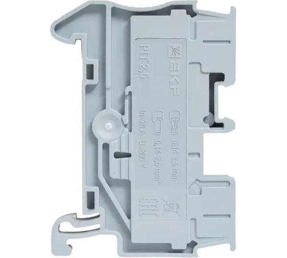 Клеммная колодка пружинная EKF 2,5 Push-in серая PIT-2,5