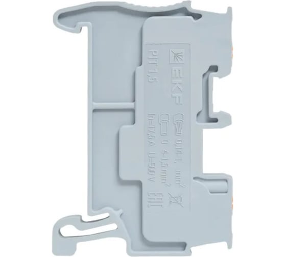 Клеммная колодка пружинная EKF 1,5 Push-in серая PIT-1,5